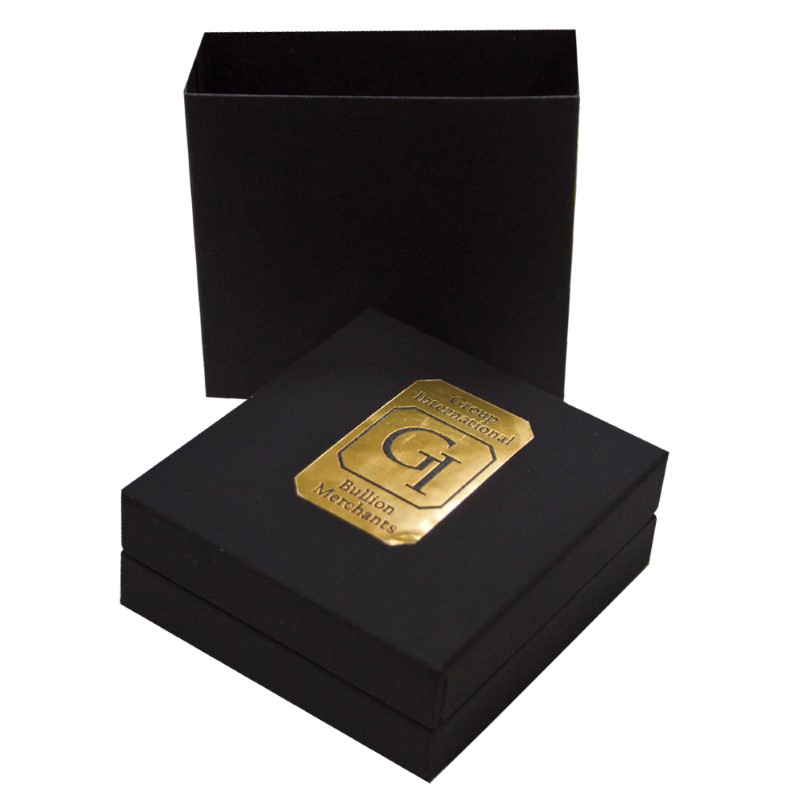 Gold Full Sovereign Bespoke Display Box in Black